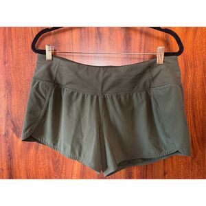 Lululemon Women's Green Running Shorts Size 10 High Rise Activewear